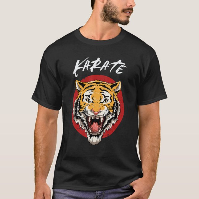 Klassischer Karate-Tigerkopf T-Shirt (Vorderseite)