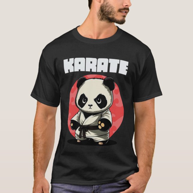 Klassischer Karateka Karate Panda T-Shirt (Vorderseite)