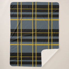 Klassischer Karierter Schwarz-Grau-Sherpa-Blanket Sherpadecke