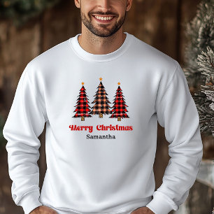 Klassischer Karo-Baum-Weihnachtspullover für die F Hoodie
