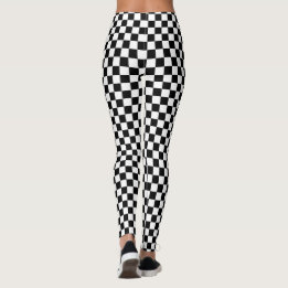 Klassischer Karo für gekreuzte Racing-Fahne Schwar Leggings
