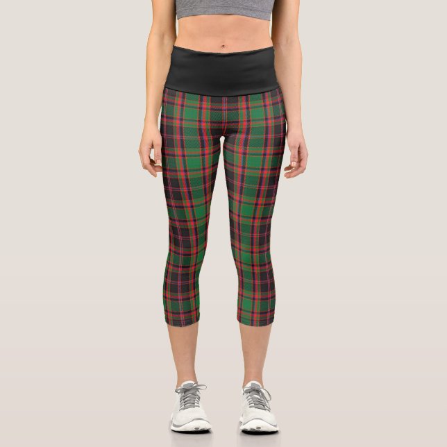 Klassischer Klan Cumming Jagd Tartan Kariert Capri Leggings (Vorderseite)