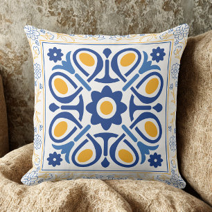 Klassischer Klassiker aus Mediterranem Blau und Go Kissen