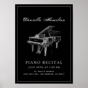 Klassischer Klassischer Black Piano Erwägungsgrund Poster