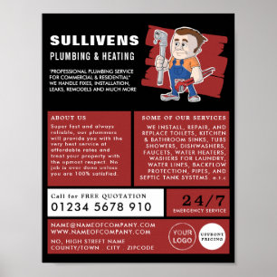 Klassischer Klempner, Klempner, Klempnerwerbung Poster