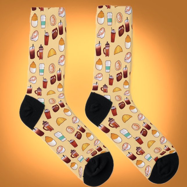 Klassischer köstlicher Kaffee und Gebäck Socken (Von Creator hochgeladen)