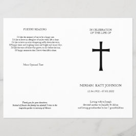 Klassischer Kreuz, eleganter faltbarer Gedenkflyer Flyer