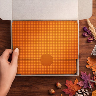 Klassischer Kürbis Herbst Gingham Karo Seidenpapier