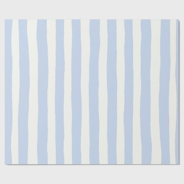 Klassischer Küstenhandbemalter Streifen Geschenkpapier (Flach)