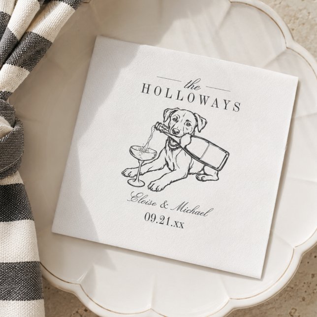 Klassischer Labrador Retriever Champagner Hochzeit Serviette (Classic Labrador Retriever Champagne Wedding Napkins)