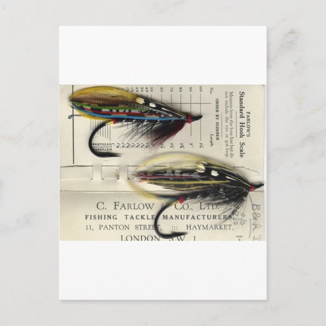 Klassischer Lachs Fly auf Karte (Vorderseite)