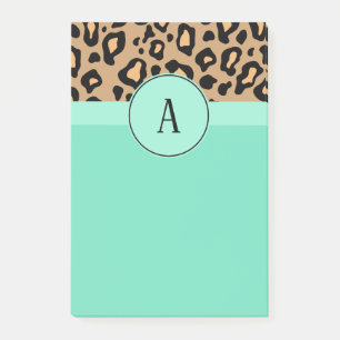 Klassischer Leopard Mit Monogramm Post It Notes Post-it Klebezettel