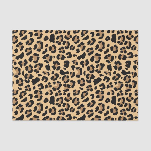 Klassischer Leopard Print Brown and Black Seidenpapier (Vorderseite)