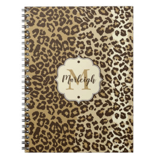 Klassischer Leopard Print Custom Monogram Name Notizblock