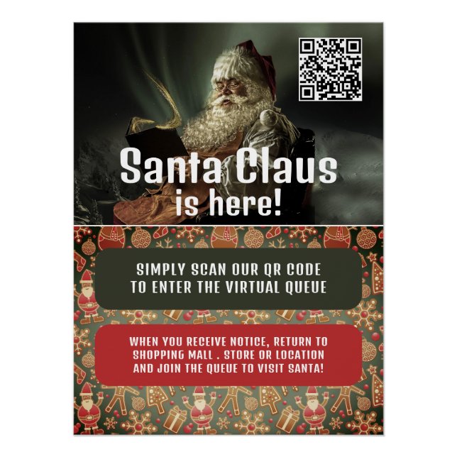 Klassischer Lesestender Santa, besuchen Sie Santa, Poster (Vorderseite)