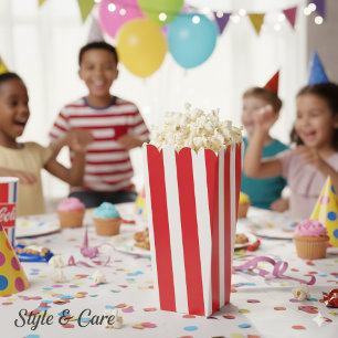 Klassischer leuchtend roter und weißer gestreifter geschenkschachtel