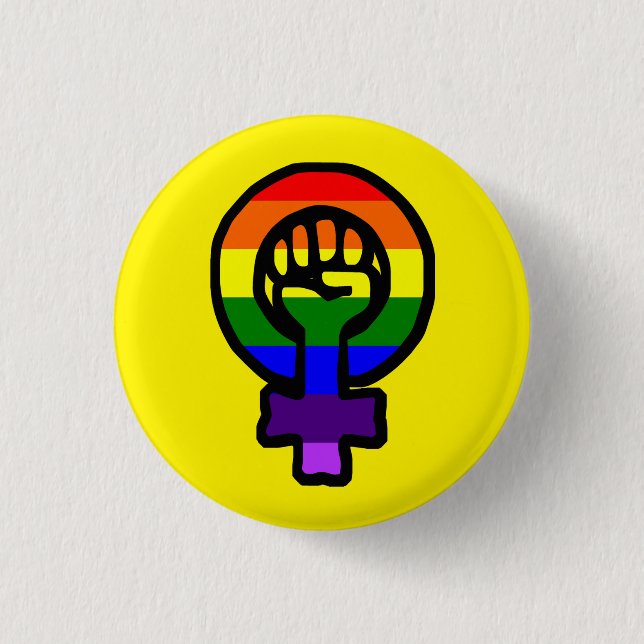 Klassischer LGBT feministischer Zeichen-Knopf Button (Vorderseite)