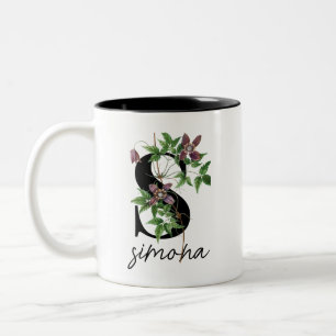 Klassischer Lila Blumenstrauß Personalisiert Funny Zweifarbige Tasse
