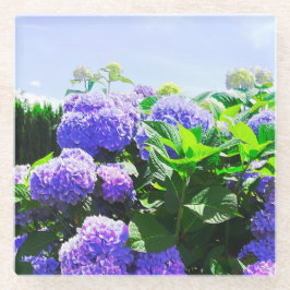 Klassischer Lila-realistischer Hydrangea-Untersetz Glasuntersetzer