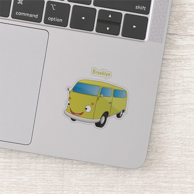 Klassischer Limettengrüner Cartoon Aufkleber (Ausschnitt)