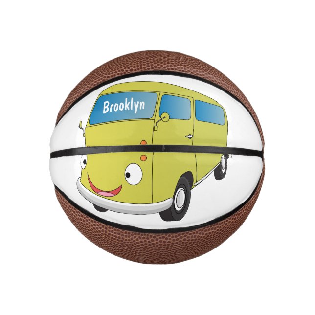 Klassischer Limettengrüner Cartoon Mini Basketball (Vorderseite)