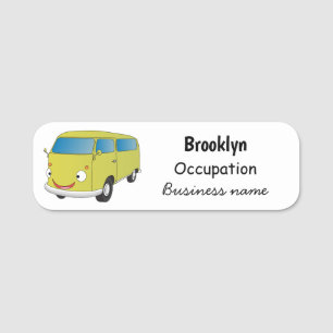 Klassischer Limettengrüner Cartoon Namensschild