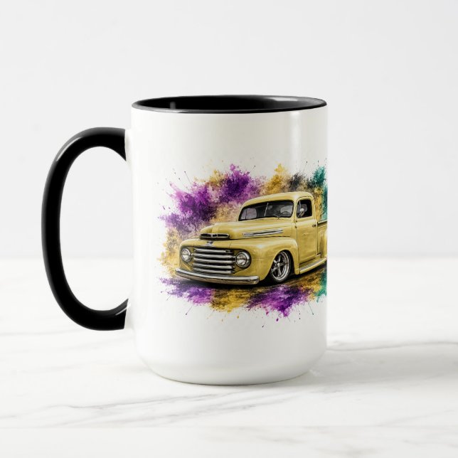 Klassischer LKW-Wasserfarben-Kaffeebecher Tasse (Links)