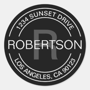 Klassischer Look   Schwarz-weiße und graue Rücksen Runder Aufkleber