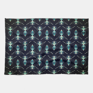 Klassischer Look von blauen Edelsteinen mit glühen Geschirrtuch