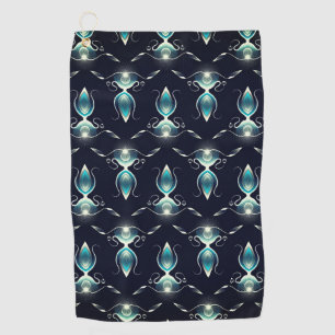 Klassischer Look von blauen Edelsteinen mit glühen Golfhandtuch