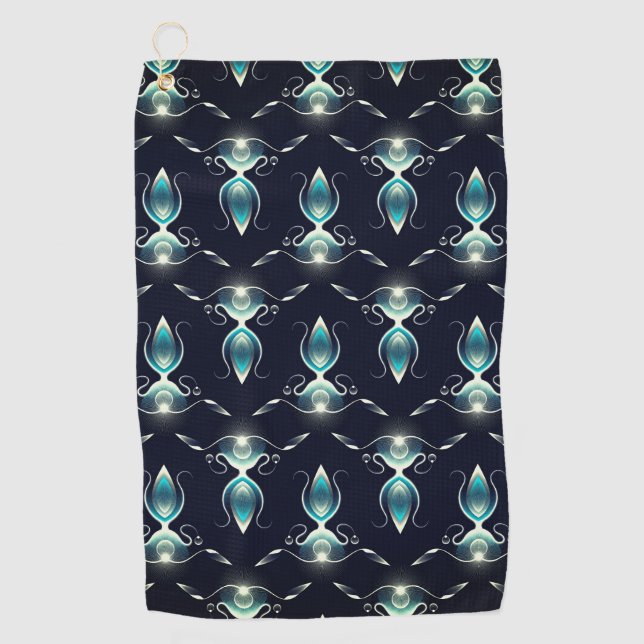 Klassischer Look von blauen Edelsteinen mit glühen Golfhandtuch (Vorderseite)