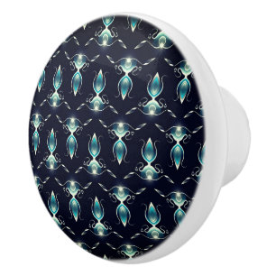 Klassischer Look von blauen Edelsteinen mit glühen Keramikknauf