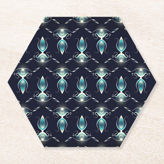 Klassischer Look von blauen Edelsteinen mit glühen Untersetzer (Vorderseite)