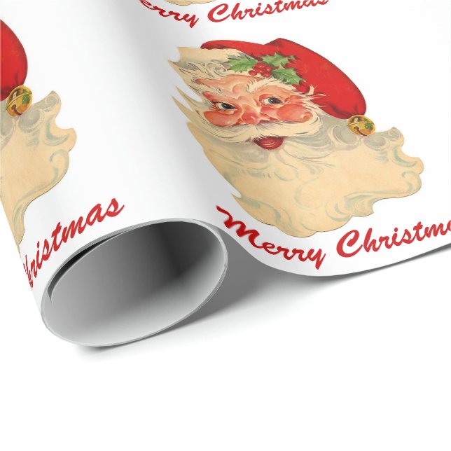 Klassischer lustiger Weihnachtsmann stellen Geschenkpapier (Rolleneckpunkt)