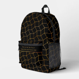 Klassischer Luxus Abstrakt Black Gold Beruflich Bedruckter Rucksack