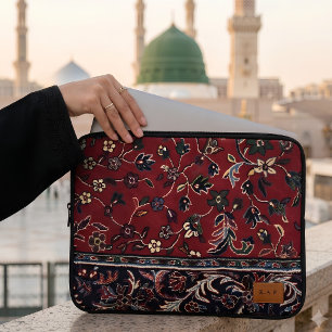 Klassischer Madinah-Roter-Moschee-Teppich-Monogram Laptopschutzhülle
