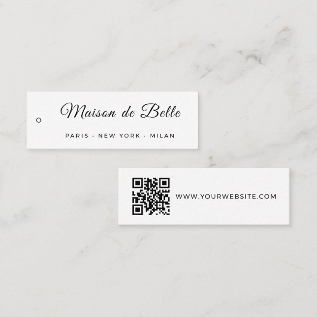 Klassischer Maison de Belle Script Paris Skinny Ta Mini Visitenkarte (Vorne/Hinten)