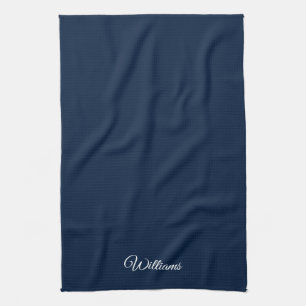 Klassischer Marineblau blau anpassen Geschirrtuch