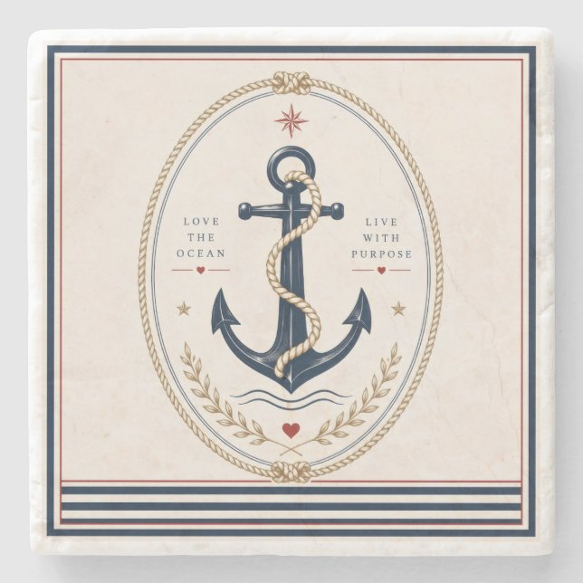 Klassischer maritimer Untersetzer Sailorcore (Vorderseite)