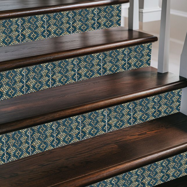 Klassischer marokkanischer Damask - Deep Blue & Go Fliese (Von Creator hochgeladen)