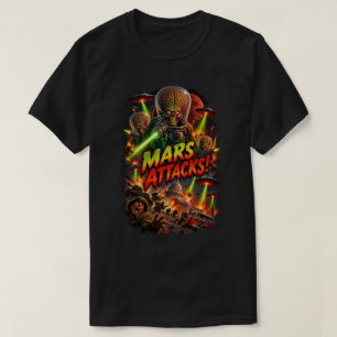 Klassischer Mars-Angriff im Vintage-Sci-Fi-Stil T-Shirt