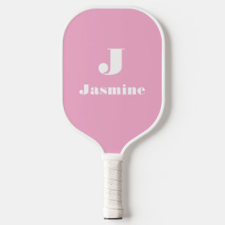Klassischer Minimal-Chic Niedlich-rosa-Name Anfang Pickleball Schläger