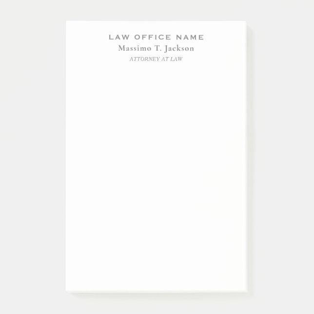 Klassischer Minimalist Einfach Schwarz Weiß Post-it Klebezettel (Vorderseite)