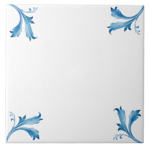 Klassischer minimalistischer blauer Blattkachel-Sc Fliese