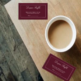 Klassischer Minimalistischer Burgundy-Windelturm Begleitkarte