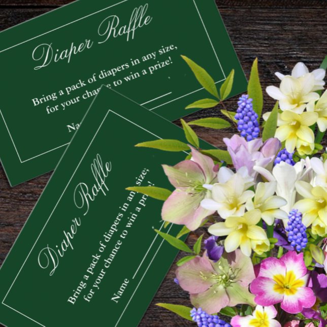 Klassischer Minimalistischer grüner Windelkreislau Begleitkarte (Von Creator hochgeladen)