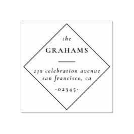 Klassischer Minimalistischer Name Diamond Rücksend Gummistempel