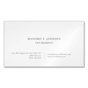 Klassischer minimalistischer Plain  Magnetische Visitenkarte