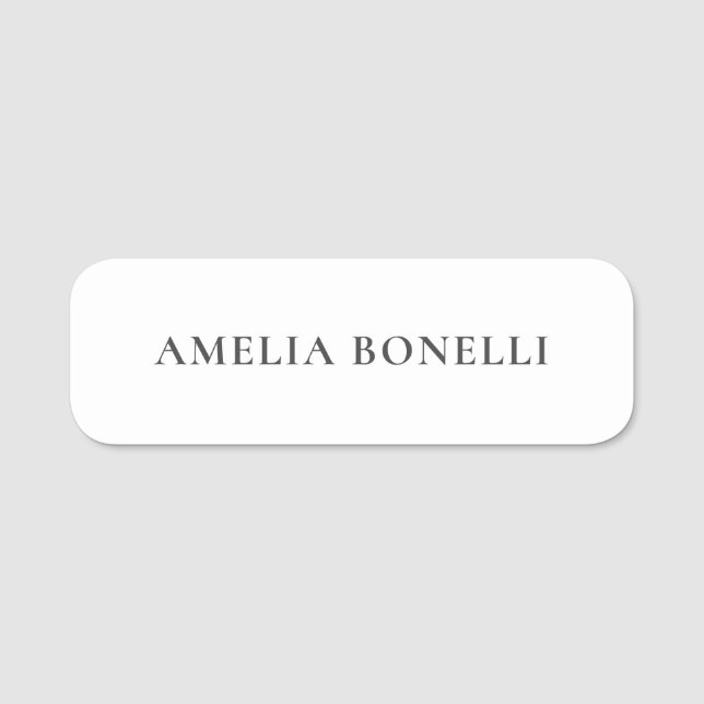 Klassischer minimalistischer professioneller Plain Namensschild (Vorderseite)