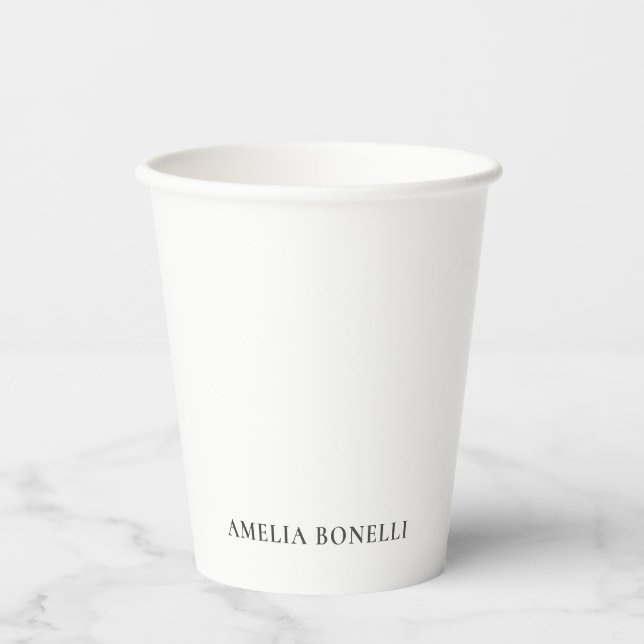 Klassischer minimalistischer professioneller Plain Pappbecher (Vorderseite)
